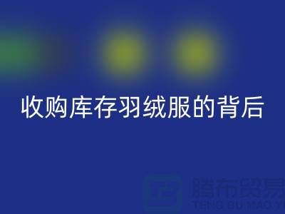 收购库存羽绒服的背后隐藏着巨大的商机-二手羽绒服彩神线上平台(集团)官方网站市场
